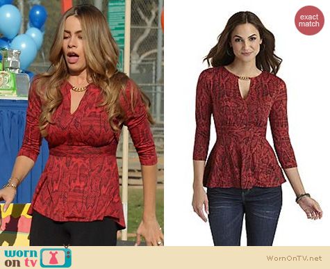 Modern Family Fashion Sofia Vergara Red Chain Top