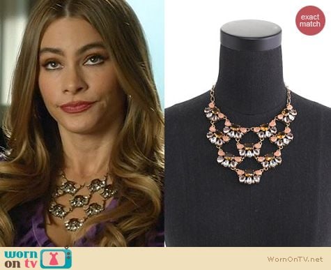 Modern Family Jewelry: J. Crew Tiered Stone Necklace worn by Sofia Vergara