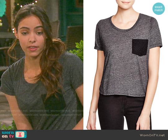 Monrow Eyelet Pocket Tee worn by Ciara Brady (Victoria Konefal) on Days of our Lives