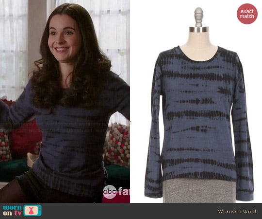 Monrow Tiger Tie Dye Sweatshirt worn by Vanessa Marano on Switched at Birth