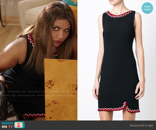 Boutique Moschino Sleeveless Dress with Braided Details worn by Mindy Lahiri (Mindy Kaling) on The Mindy Project