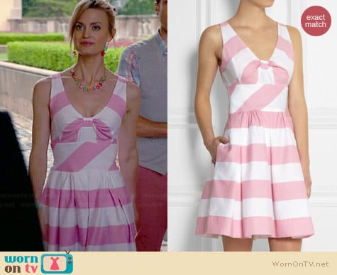 Moschino Cheap & Chic Pink Striped Dress worn by Brooke D'Orsay on Royal Pains