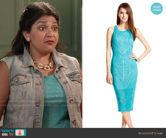 Mossimo Burnout Bodycon Midi Dress in Sea Going worn by Patti (Punam Patel) on Kevin from Work