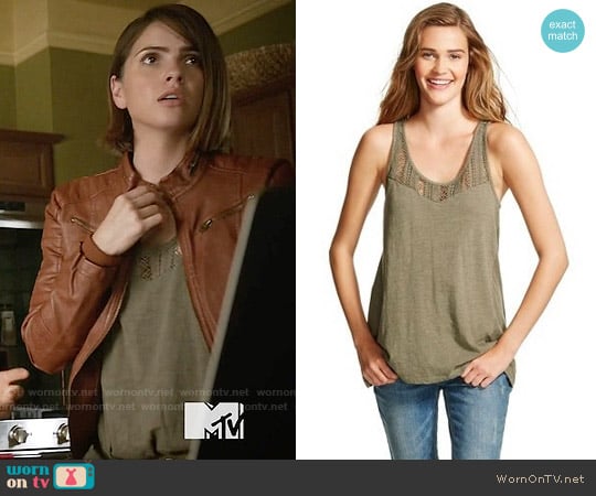 Mossimo Supply Co Crochet Front Tank worn by Malia Tate (Shelley Hennig) on Teen Wolf