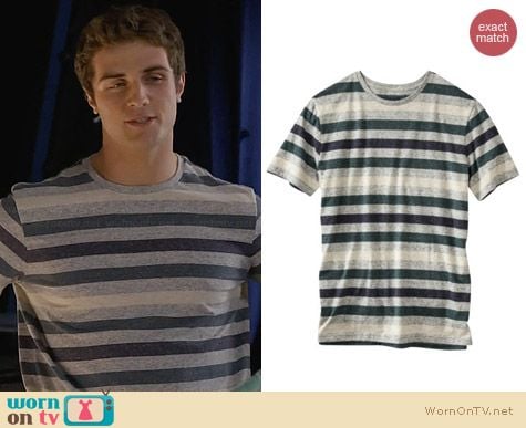 Mossimo Supply Co Striped Crew Neck Tee worn by Beau Mirchoff on Awkward