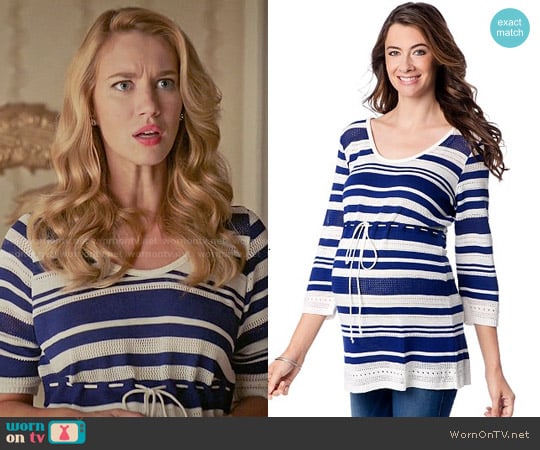 Motherhood Maternity Striped Babydoll Sweater worn by Petra Solano (Yael Grobglas) on Jane the Virgin