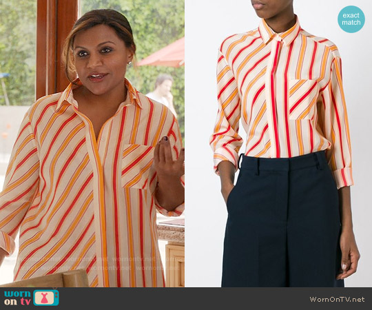 MSGM Striped Shirt worn by Mindy Lahiri (Mindy Kaling) on The Mindy Project