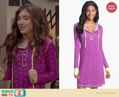 Munki Munki Hooded Henley Sleepshirt worn by Rowan Blanchard on Girl Meets World