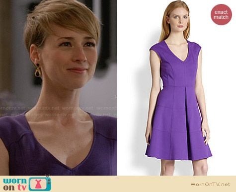 Nanette Lepore Pueblos Dress in Purple worn by Karine Vanasse on Revenge