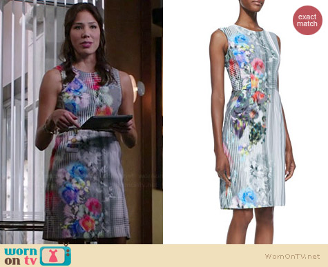 Nanette Lepore Graphic Floral Dress worn by Michaela Conlin on Bones