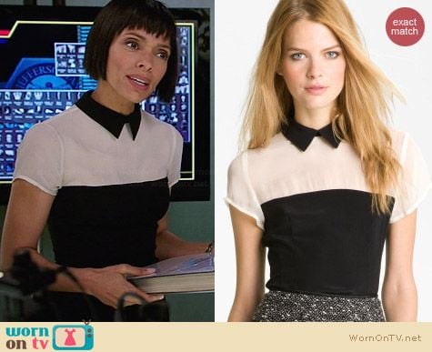 Nanette Lepore Inheritance Silk Blouse worn by Tamara Taylor on Bones