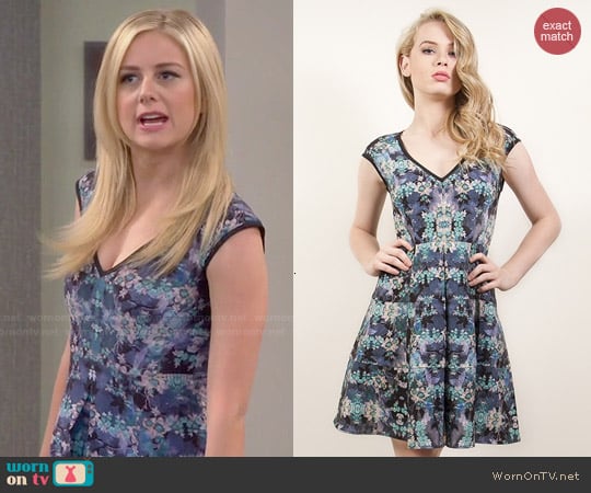 Nanette Lepore Love Crime Dress in Teal worn by Maddie Culpepper (Justine Lupe) on Cristela