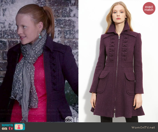 Nanette Lepore Provocative Tweed Coat worn by Katie Leclerc on Switched at Birth