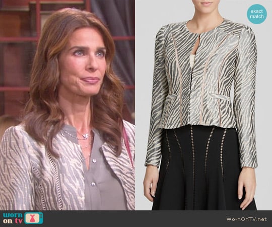 Nanette Lepore Zebra Print Jacket worn by Hope Williams (Kristian Alfonso) on Days of our Lives