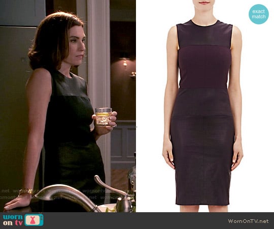 Narciso Rodriguez Leather Sheath Dress worn by Alicia Florrick (Julianna Margulies) on The Good Wife