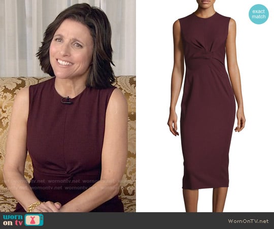 Narciso Rodriguez Sleeveless Twist-Front Sheath Dress worn by Selina Meyer (Julia Louis-Dreyfus) on Veep