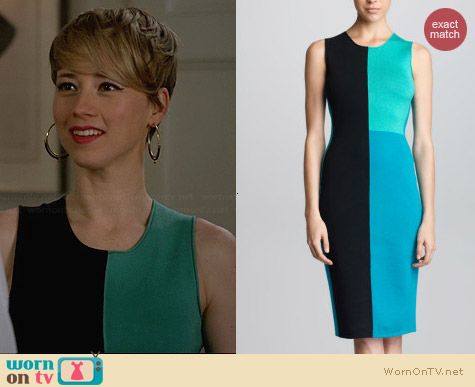 Narciso Rodriguez Colorblock Sheath worn by Karine Vanasse on Revenge