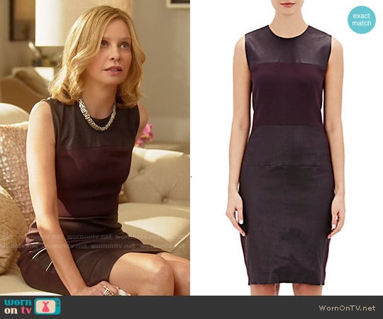 Narciso Rodriguez Leather Paneled Sheath Dress worn by Cat Grant (Calista Flockhart) on Supergirl