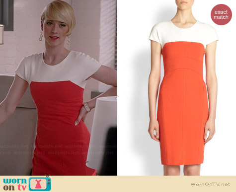 Narciso Rodriguez Pebble Crepe Dress worn by Karine Vanasse on Revenge