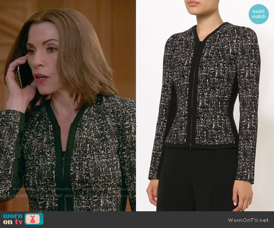 Narciso Rodriguez Printed Tweed Jacket worn by Alicia Florrick (Julianna Margulies) on The Good Wife