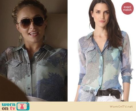 Nashville Fashion: Equipment Bright White Multi Shirt worn by Hayden Panettiere