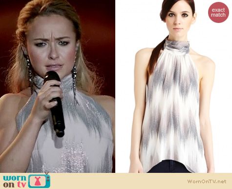 Nashville Fashion: Erin Fetherston 'Harlow' metallic ikat halter top worn by Hayden Panettiere