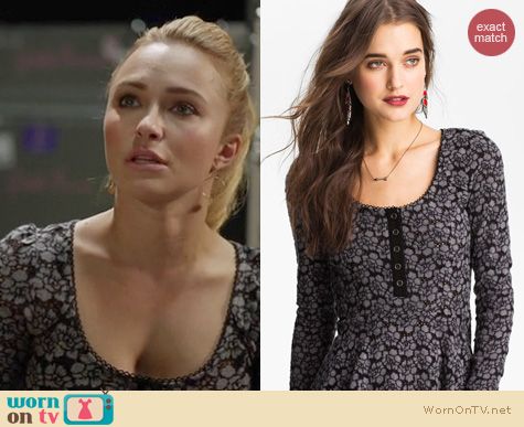 Nashville Fashion: Free People Lace peplum henley worn by Hayden Panettiere