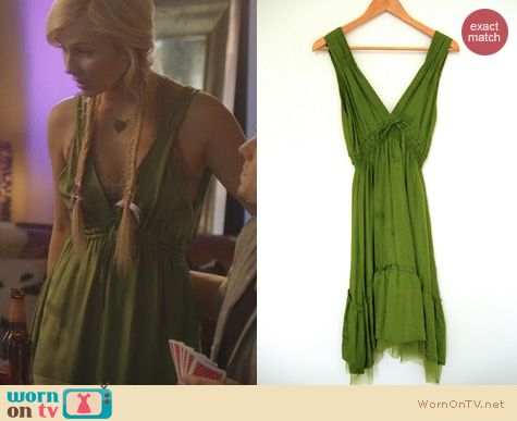 Nashville Fashion: Glam Vintage Soul Green Silk Dress worn by Clare Bowen