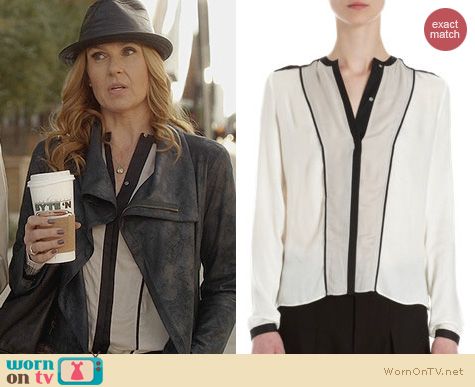 Nashville Fashion: Helmut Lang Contrast Trimmed Blouse worn by Rayna Jaymes