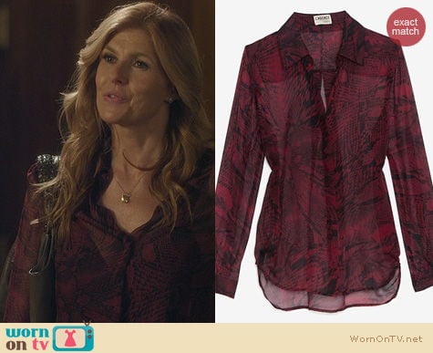 Nashville Fashion: L'Agence Red Python Print Blouse worn by Connie Britton