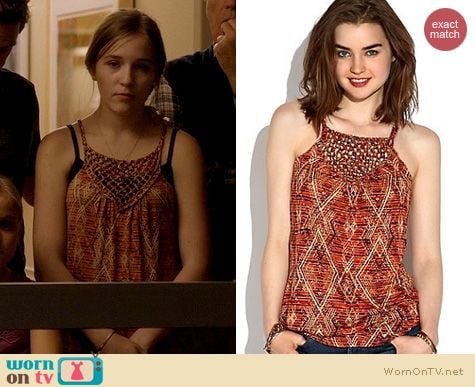 Nashville Fashion: Lucky Brand Aztec Macrame Tank worn by Lennon Stella