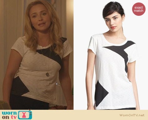 Nashville Fashion: Rag & Bone Basic Brando Tee in White Expanded Tie Print worn by Hayden Panettiere