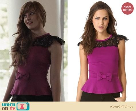 Nashville Fashion: RED Valentino Lace Peplum Top worn by Aubrey Peeples