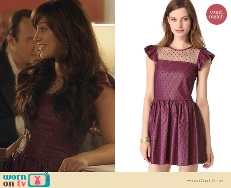 Nashville Fashion: RED Valentino Leather Dot d'Esprit Dress worn by Aubrey Peeples