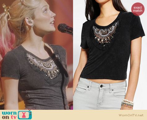 Nashville Fashion: Ecote Embellished Acid Wash Top from Urban Outfitters worn by Clare Bowen