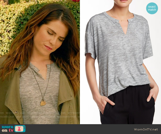 Nation LTD Karen Tee in Heather Grey worn by Laurel Castillo (Karla Souza) on How to Get Away with Murder