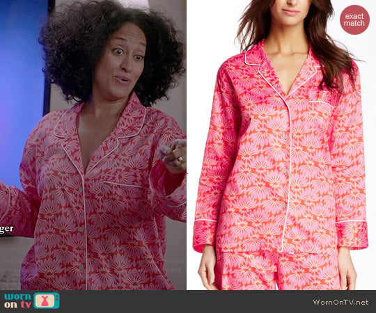 Natori Fleur Pajamas in Mandarin Orange worn by Tracee Ellis Ross on Black-ish