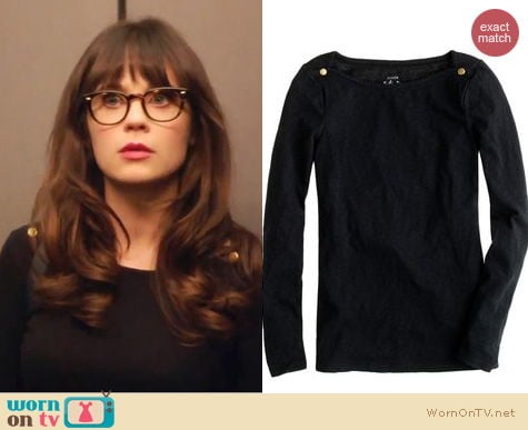 New Girl Fashion: J. Crew Painter boatneck top worn by Zooey Deschanel