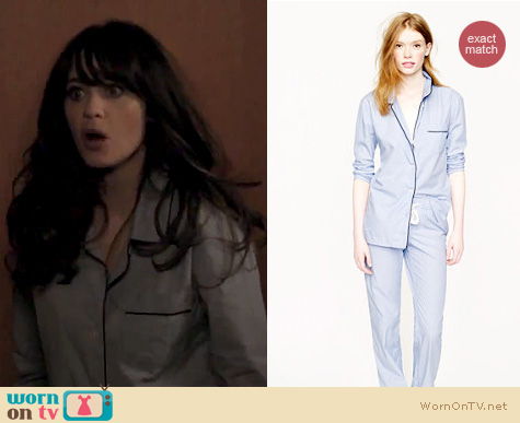 New Girl Fashion: J. Crew Vintage Pajama Set worn by Zooey Deschanel