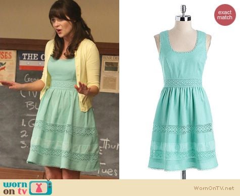 New Girl Fashion: Jessica Simpson Basket Weave dress worn by Zooey Deschanel