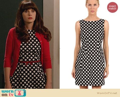 New Girl Fashion: Kate Spade Domino Dress in New York Apple worn by Zooey Deschanel