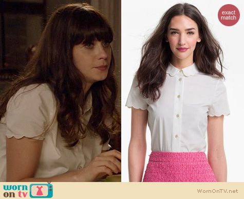 New Girl Fashion: Kate Spade Helen Top worn by Zooey Deschanel