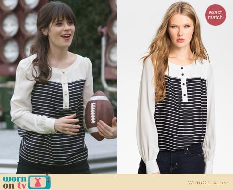 New Girl Fashion: Kate Spade Leanne blouse worn by Zooey Deschanel