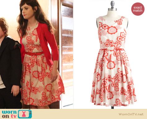 Fashion of New Girl: ModCloth Poppy Stand Dress by Eva Franco worn by Zooey Deschanel