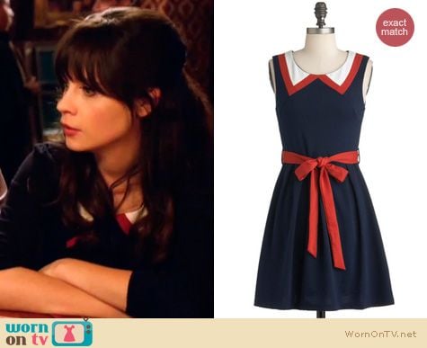 New Girl Fashion: Modcloth Red White and Cute dress worn by Zooey Deschanel