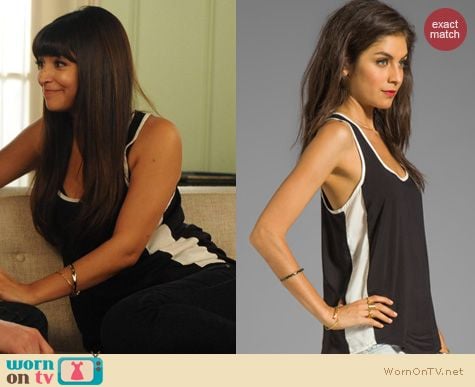 New Girl Fashion: Splendid Black Colorblocked racerback tank worn by Hanna Simone