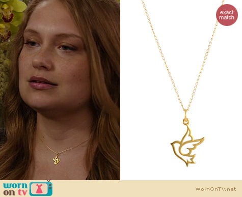 New Girl Jewelry: Peggy Li Dove Charm Necklace worn by Merrit Wever