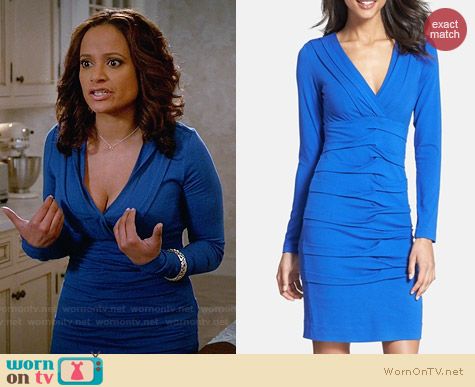 Nicole Miller Tuck Detail Jersey Dress worn by Judy Reyes on Devious Maids