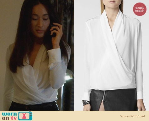 Nikita Fashion: All Saints Asdis Shirt worn by Maggie Q