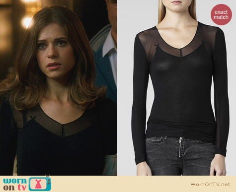 Fashion of Nikita: All Saints Emile Top worn by Lyndsy Fonseca